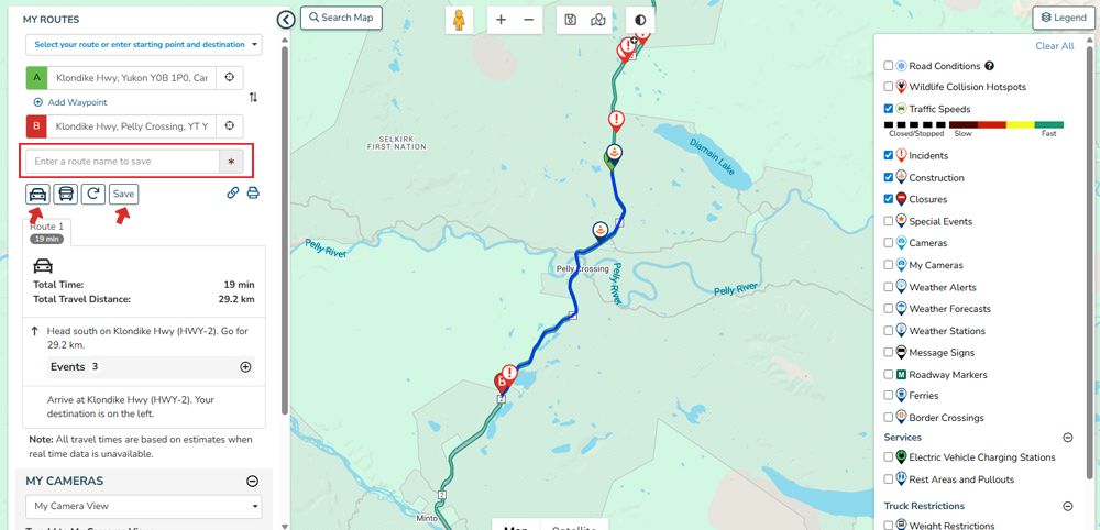 Creating and saving Route